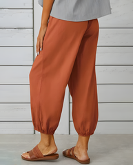 ASKSA Women's 7/8 Length Wide Leg Pants Casual Pants Lightweight Summer Linen Pants with Pockets